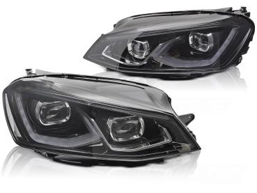 VOLL LED Scheinwerfer Set für VW Golf 7 12-17 schwarz mit dyn. Blinker